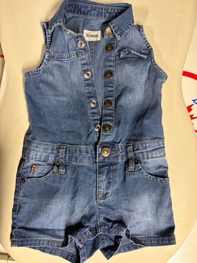 Hudson Jeans Girls Blue Denim Romper Shortall
